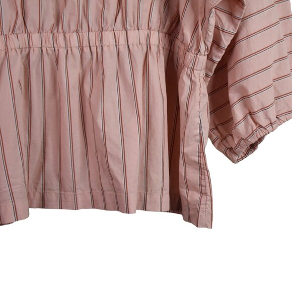 Free Assembly Blouse XL Womens Striped Boho Peasant Long Sleeve V Neck Cottage - Picture 7 of 7